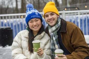 Friends at the Johns Hopkins ice rink